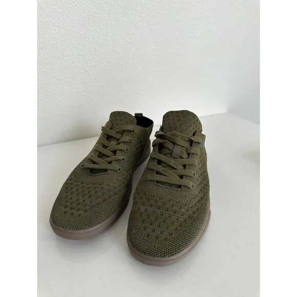 SUAV Men's Zilker Gum Sole Sneakers Green Knit Low Top Laces Comfort Size 7.5