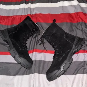 Suede Combat Boots