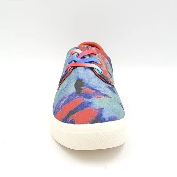 Sun   Stone Men Low Top Lace Up Sneakers Kiva Size US 11.5M Blue Green Tie Dye