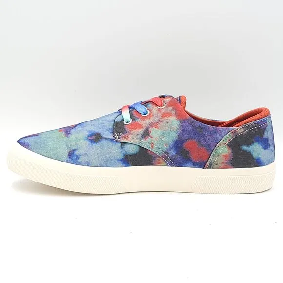 Sun   Stone Men Low Top Lace Up Sneakers Kiva Size US 11.5M Blue Green Tie Dye