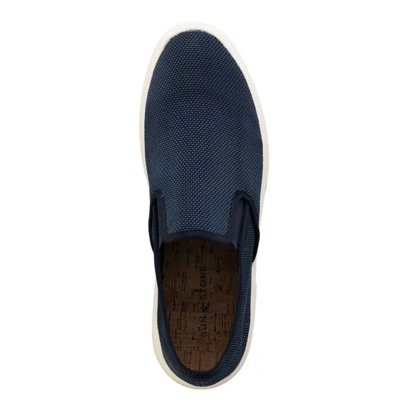 SUN STONE Mens Navy Goring Lyle Round Toe Platform Slip On Sneakers 8 M