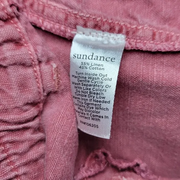 Sundance Oceane Pink Linen &amp; Cotton Pants Size 8P