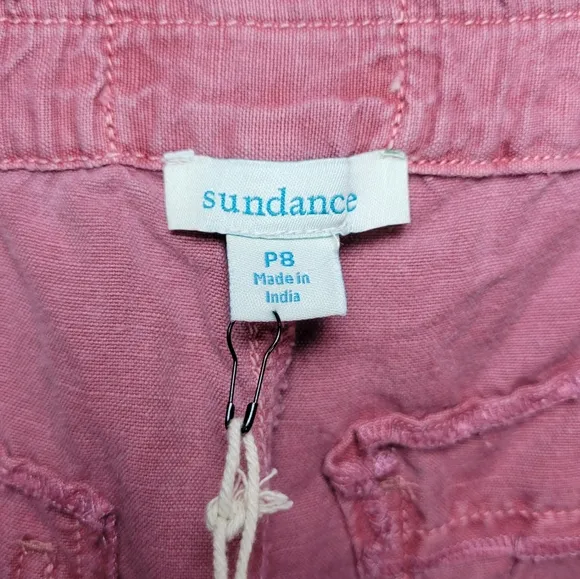 Sundance Oceane Pink Linen &amp; Cotton Pants Size 8P