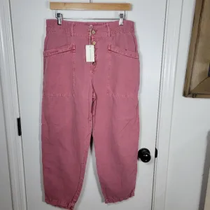 Sundance Oceane Pink Linen &amp; Cotton Pants Size 8P