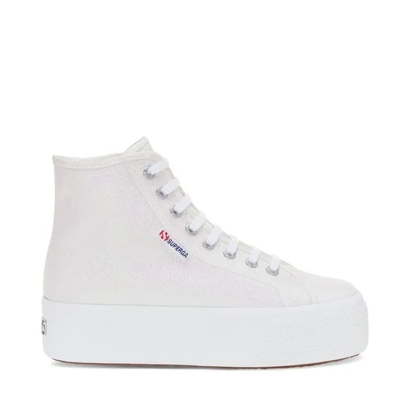 Superga 2708 High Top Lamé Sneakers in Iridescent