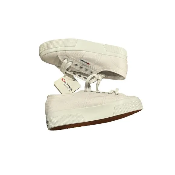 Superga 2740 Platform Sneakers Canvas Comfortable White Size 5.5 NWT