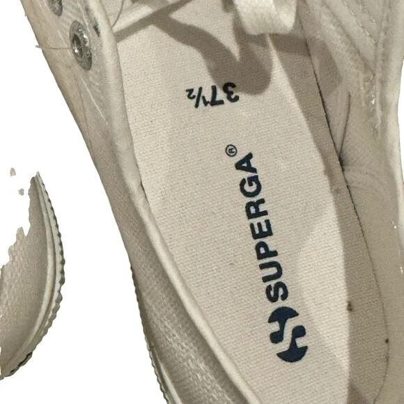 Superga 2740 Platform Sneakers Canvas Comfortable White Size 5.5 NWT