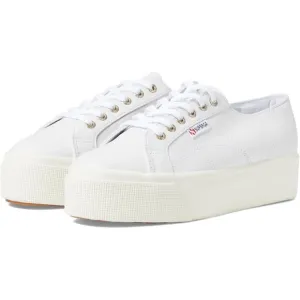 Superga 2790 Nappa Sneakers White Leather Platform Sneakers Size 7 US Orig. $120