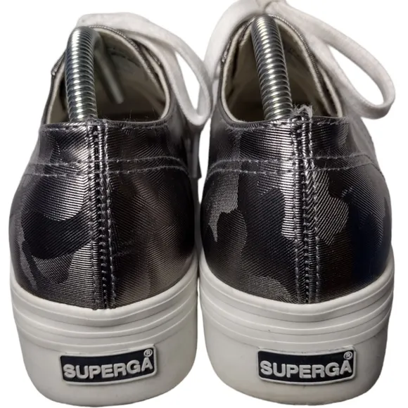 Superga Army Chrome Camouflage Platform Sneakers