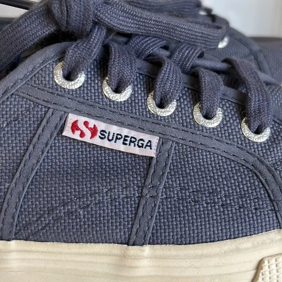 Superga Blue Platform Sneakers