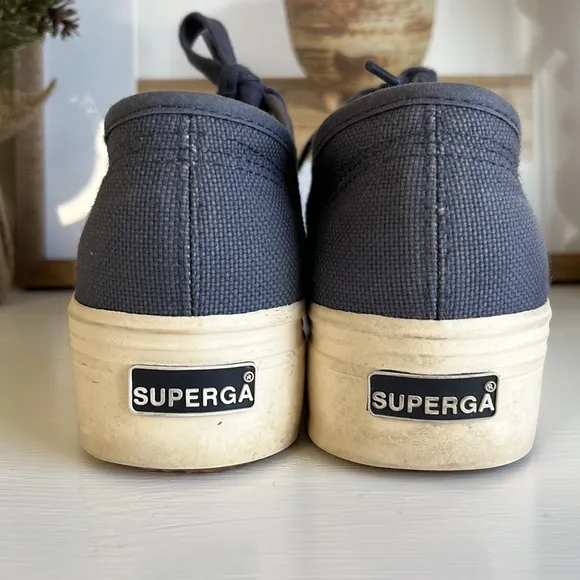 Superga Blue Platform Sneakers
