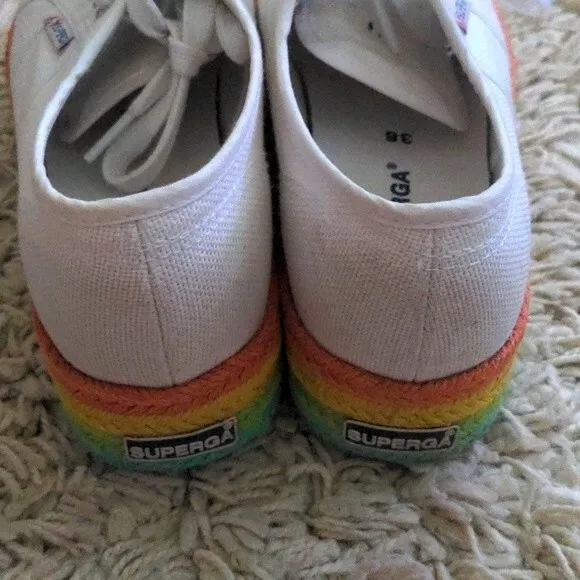 Superga Fantasia Rainbow Platform Sneakers Women Size 7.5