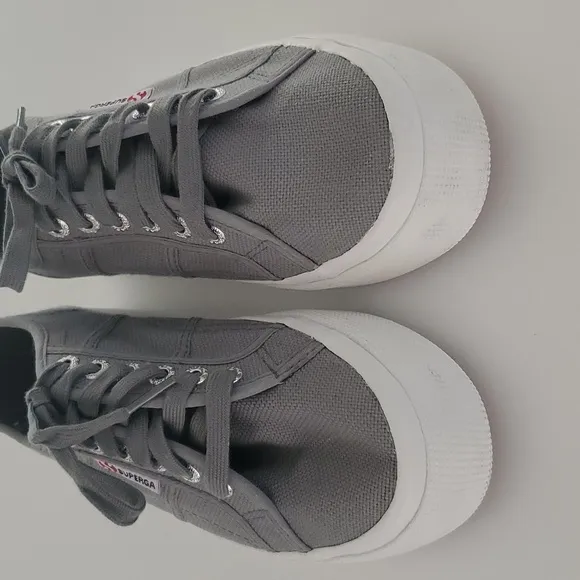 Superga Platform Sneakers in Gray Sage