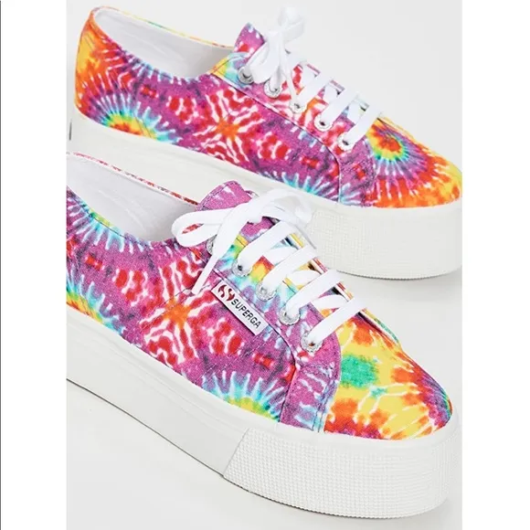 Superga Tie Dye Platform Sneakers