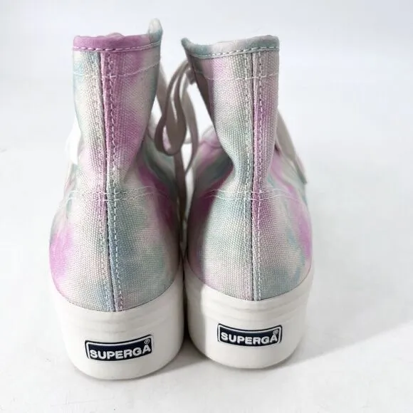 SUPERGA Tye Dye Canvas Hi-Top Platform Sneakers