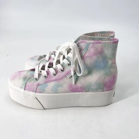 SUPERGA Tye Dye Canvas Hi-Top Platform Sneakers