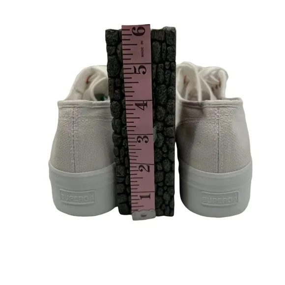Superga White Platform Lace Up Sneakers Size 37 Women’s