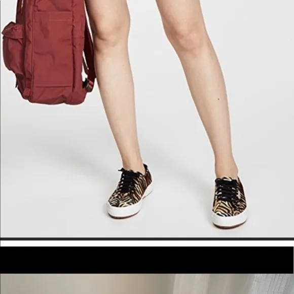 SUPERGA x ANTHRO COGNAC ZEBRA VELVET 2750 FANTASIA COLLECTION SNEAKERS SIZE 9.5