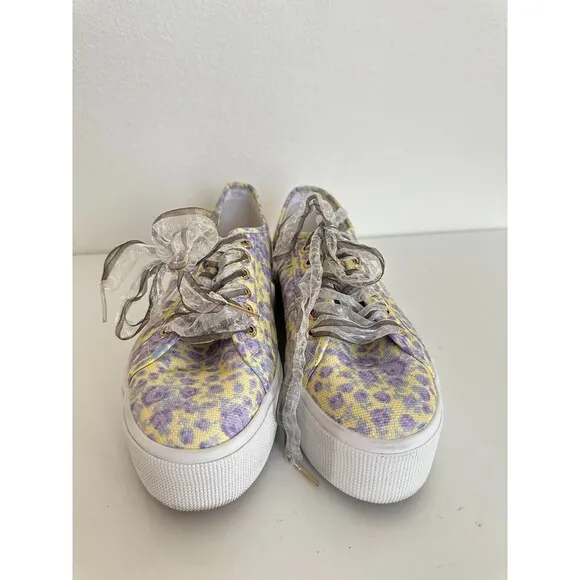 Superga x LoveShackFancy Platform Sneakers Floral Canvas Women's EU 39 US 8.5