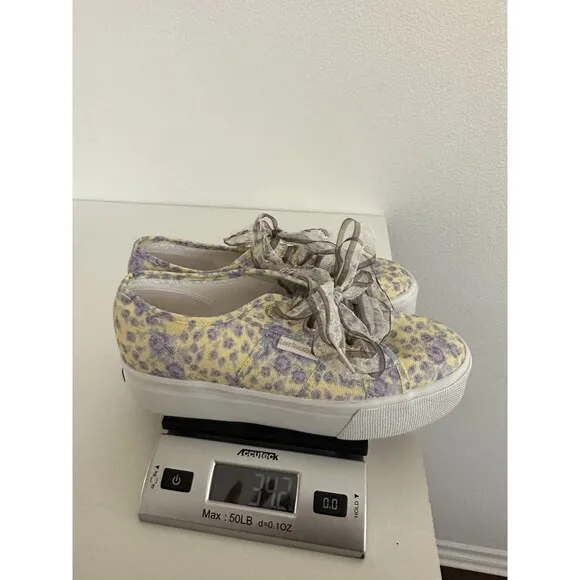 Superga x LoveShackFancy Platform Sneakers Floral Canvas Women's EU 39 US 8.5