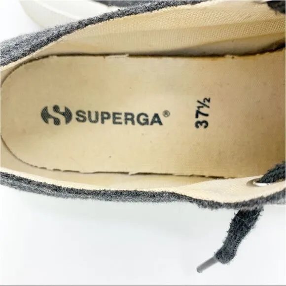 Superga Women's 2750 Grey Wool Low Top Lace-up Sneakers Women’s 7 Men’s 5.5