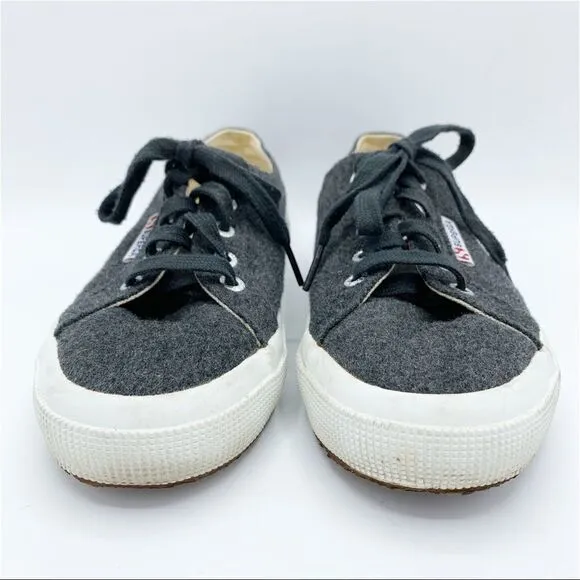 Superga Women's 2750 Grey Wool Low Top Lace-up Sneakers Women’s 7 Men’s 5.5