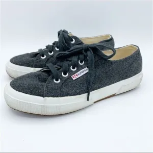 Superga Women's 2750 Grey Wool Low Top Lace-up Sneakers Women’s 7 Men’s 5.5