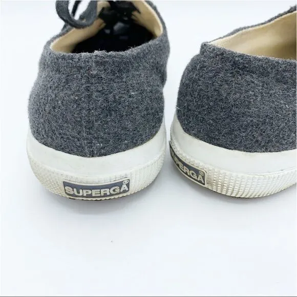 Superga Women's 2750 Grey Wool Low Top Lace-up Sneakers Women’s 7 Men’s 5.5