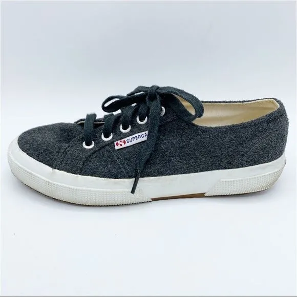 Superga Women's 2750 Grey Wool Low Top Lace-up Sneakers Women’s 7 Men’s 5.5