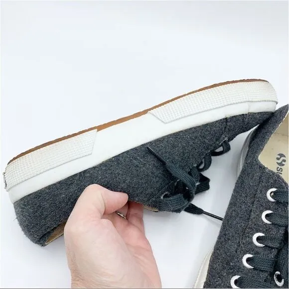 Superga Women's 2750 Grey Wool Low Top Lace-up Sneakers Women’s 7 Men’s 5.5