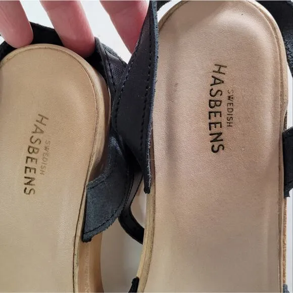 Swedish Hasbeens Toe Strap Sandals size 37 US 7