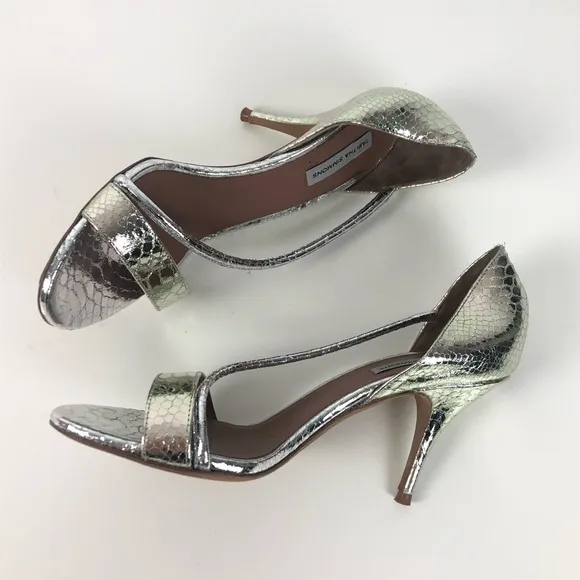 Tabitha Simmons Nile Sandals 36.5 gold silver croc