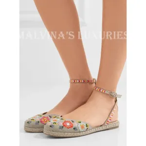 TABITHA SIMMONS SHOES DOTTY FESTIVAL EMBROIDERED CANVAS ESPADRILLES