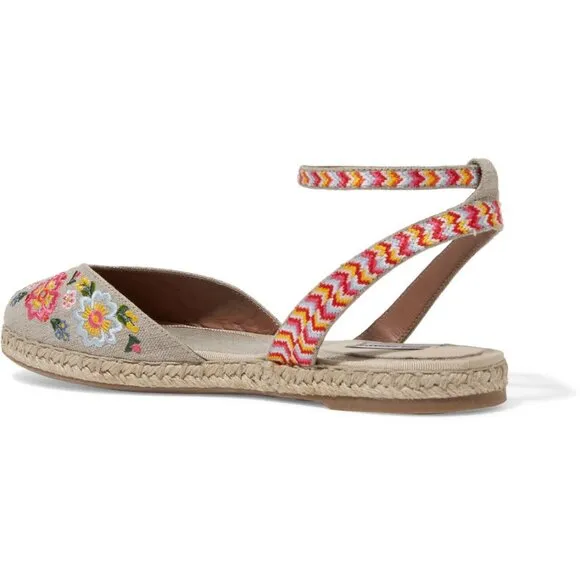 TABITHA SIMMONS SHOES DOTTY FESTIVAL EMBROIDERED CANVAS ESPADRILLES