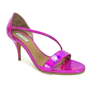 TABITHA SIMMONS Womens Pink Snake Print Nile Stiletto Slip On Sandals 38…