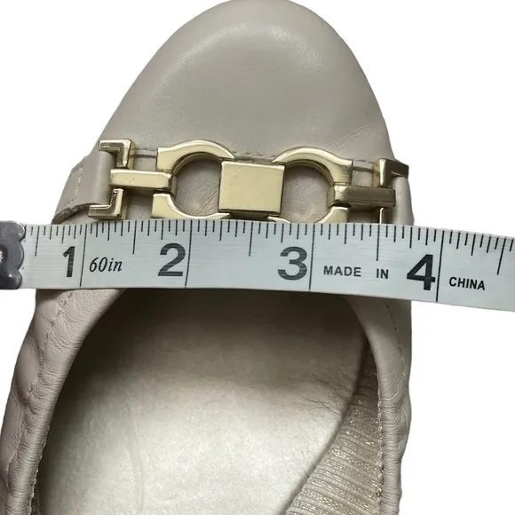 Tahari Leather Cream Ballet Flats (size 9.5)
