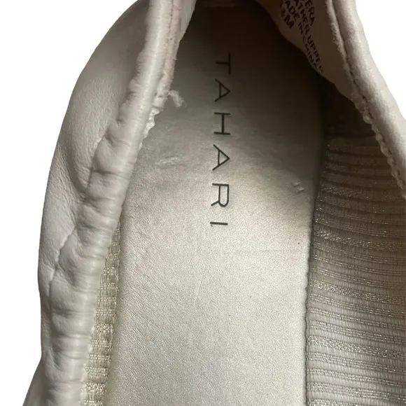 Tahari Leather Cream Ballet Flats (size 9.5)