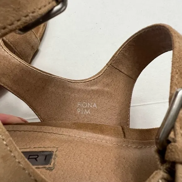 Tahari Suede and Cork Fiona Wedge Sandal with Ankle Strap