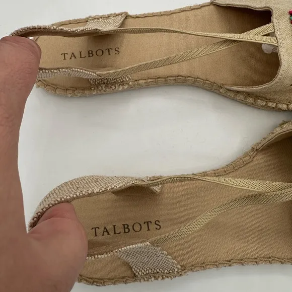 TALBOTS Beige Gold Elephant Espadrilles NWOT | Size 10.5