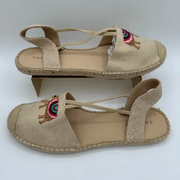 TALBOTS Beige Gold Elephant Espadrilles NWOT | Size 10.5