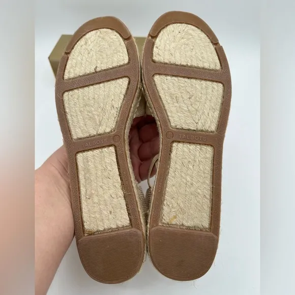 TALBOTS Beige Gold Elephant Espadrilles NWOT | Size 10.5