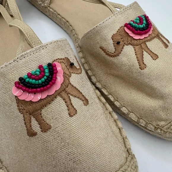 TALBOTS Beige Gold Elephant Espadrilles NWOT | Size 10.5