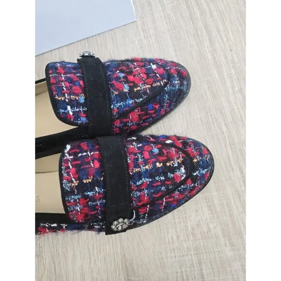 Talbots Leighton Tweed Wool Mohair Slip On Almond Toe Loafers Flats Shoes 8