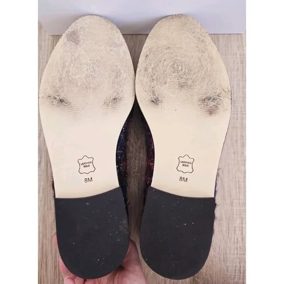 Talbots Leighton Tweed Wool Mohair Slip On Almond Toe Loafers Flats Shoes 8