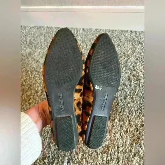 Talbots Leopard print calf hair flats size 5.5 narrow print toe mob boss brown
