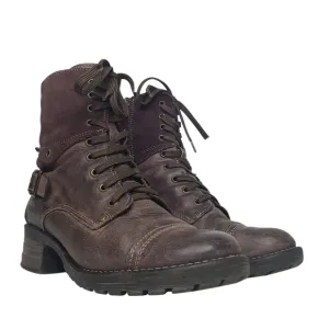 Taos Crave Combat Ankle Boots Bordeaux Euro 37 US 6-6.5