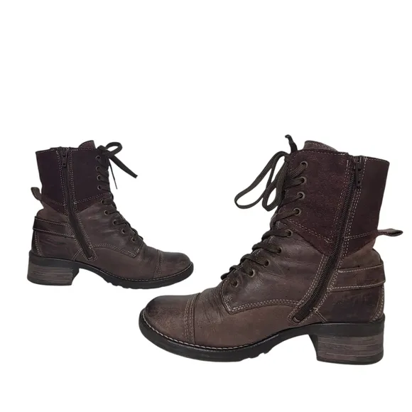 Taos Crave Combat Ankle Boots Bordeaux Euro 37 US 6-6.5