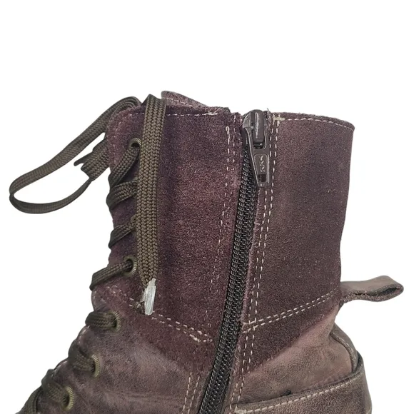 Taos Crave Combat Ankle Boots Bordeaux Euro 37 US 6-6.5
