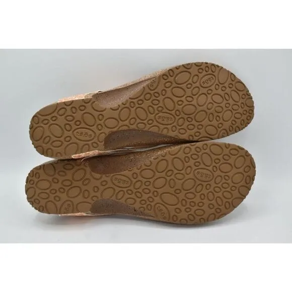 Taos Footwear Women EU 42 US 11-11.5 Terracotta Multi Link Slip On Thong Sandals