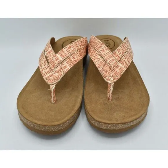 Taos Footwear Women EU 42 US 11-11.5 Terracotta Multi Link Slip On Thong Sandals